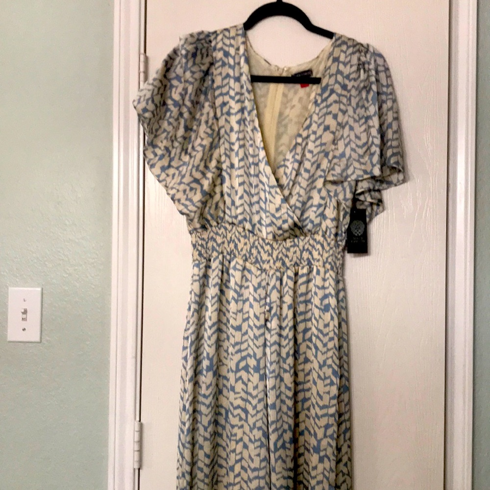 Blue and White Patterned Dress